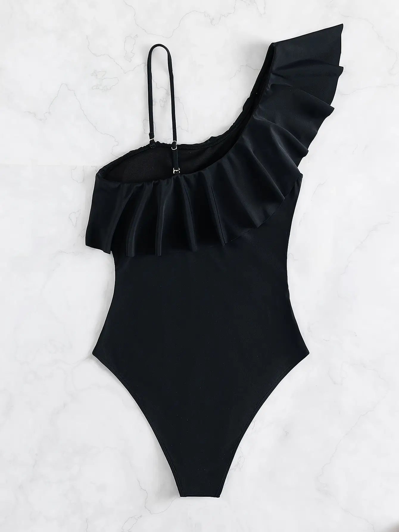 Ruffle Contrast Mesh Swimsuit Women One Piece Swimwear 2026 Bodysuit Bathers Bathing Swimming Swim Suit Sports Beachwear