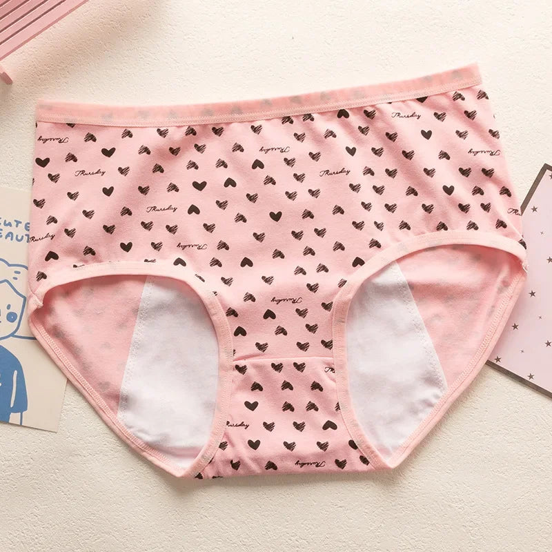 Cute Cartoon Menstrual Girls Period Underwear Leak Proof Panties Menstrual Panties for Teenager Leakproof Physiological Panties