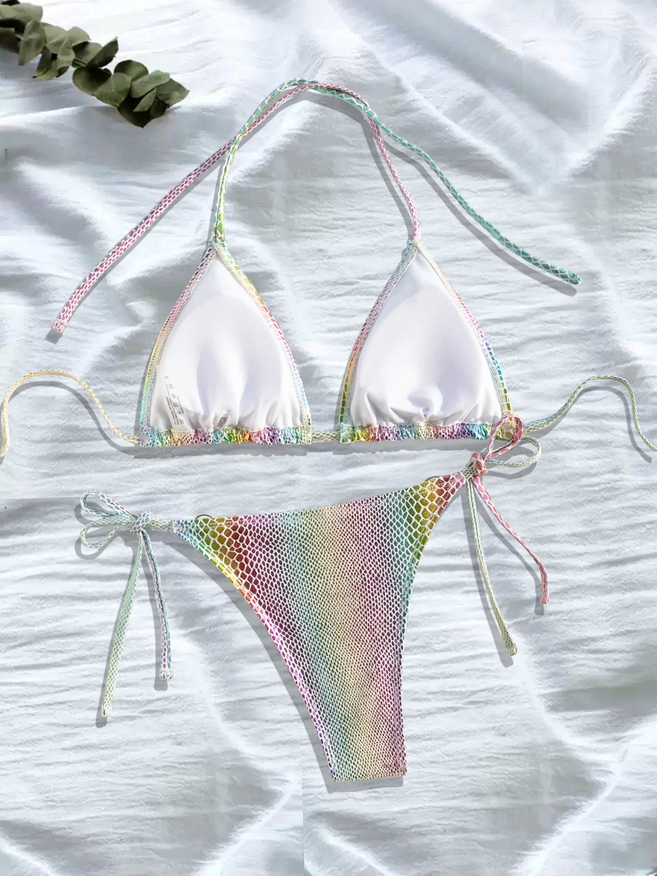 sexy glitter multi color sequin micro mini bikinis sets two pieces halter tie swimsuits beachwear bathing suit swimwear biquini