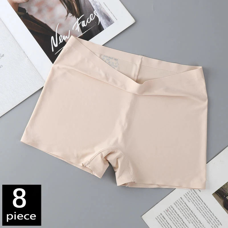 FallSweet 8PCS Anti-See-Through Ice Silk Breathable Seamless Panties for Woman Soft Breathable Underwear Sexy Female Lingerie