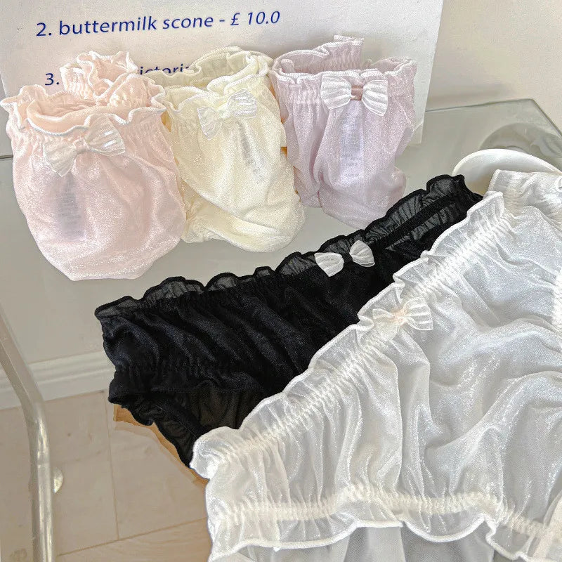 Ropa interior femenina large size underwear women bragas transparent ice silk lingerie sweet calzones para mujer sexy panties