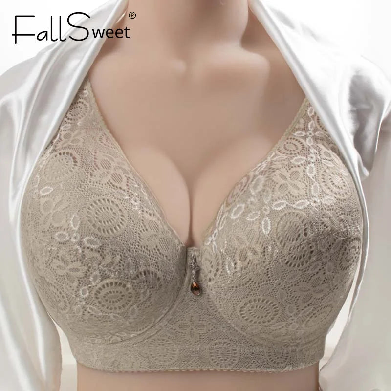 FallSweet Plus Size Push Up Bras for Women Full Coverage Underwire Bra Sexy Lace Brassiere
