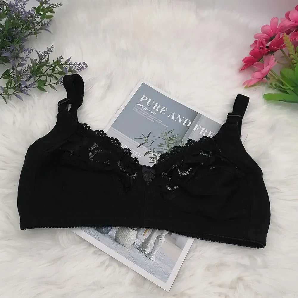 Solid bra Unlined Comfortable Cotton Bras For Women push up Minimizer Wireless Plus Size Underwear Plunge Soft sexy Lingerie C31