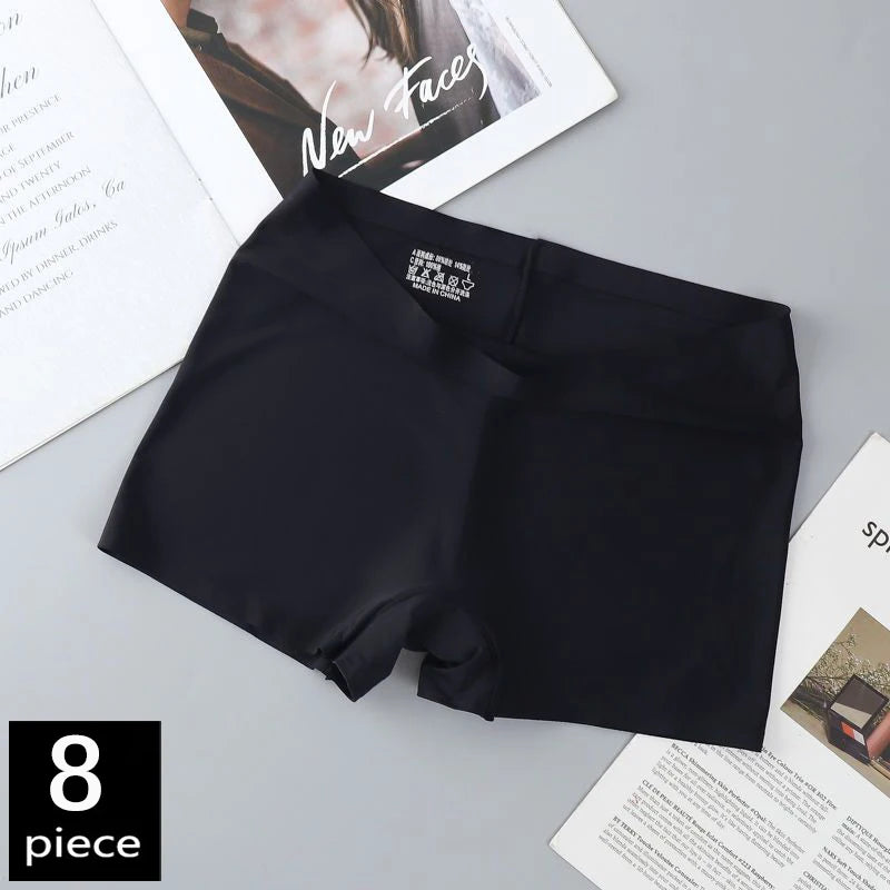 FallSweet 8PCS Anti-See-Through Ice Silk Breathable Seamless Panties for Woman Soft Breathable Underwear Sexy Female Lingerie