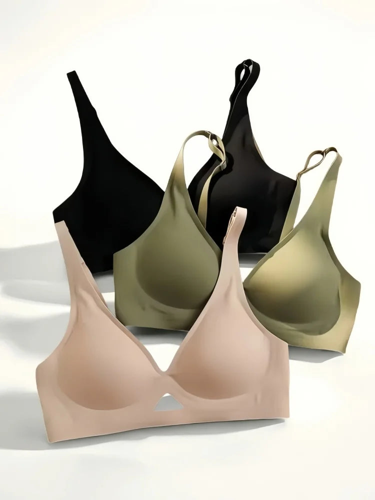 Seamless Bras For Women Push-Up Bra With Pads U-Shape Back Non-wire Brasiere Underwear Breathable V-Neck Sexy Lingerie S-XL