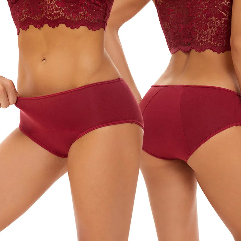 2pcs Woman Menstrual Panties Breathable Large Size Female Cotton Brief Low Waist Physiological Period Underwear Postpartum Panty