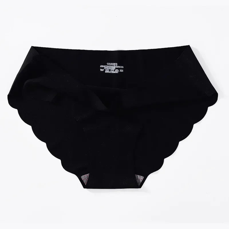 Seamless Silk Briefs Sexy Panties For Women Mid Waist Comfortable Girl Silk Panty Female Underpants Woman Lingerie 5 PCS/Set