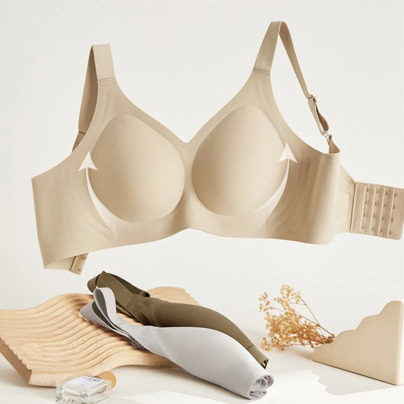 M-5XL Large Breasts And Small Underwear For Women, Full Cup Thin Style, Anti-sagging, Secondary Breasts Traceless Large Size Bra