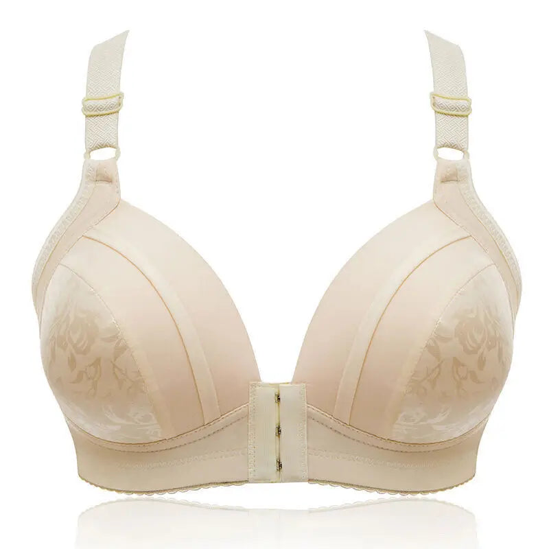 Women Front Button Bra Plus Size Thin Bralette Lingerie Mother's Cotton Wireless Underwear Sleep Bra Comfortble Underwear