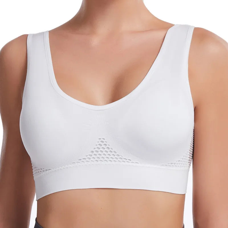 S-7XL Sports Yoga Shockproof Women's Bra Removable Breast Pad Bralette Sexy Elastic Beautiful Back Tops Comfort Cotton Sleep Bra