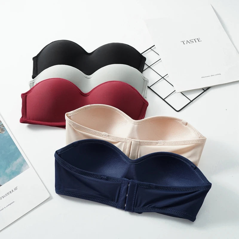 Women's Invisible Bra Strapless Bralette 1/2 Cup Underwear Sexy Lingerie Female Seamless Push Up Party Wedding Bras