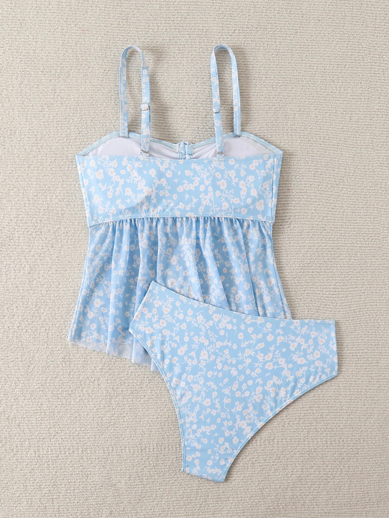 2026 Ruffle Tankini Two Pieces Strappy Swimsuit Women Drawstring Swimwear Female Bathers Bathing Swimming Swim Suit Beachwear