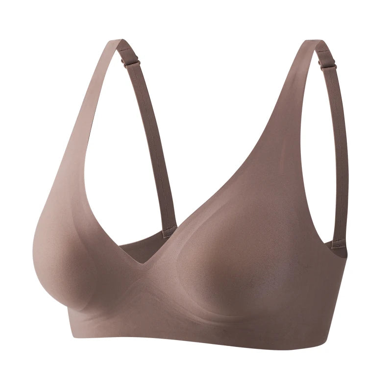 New Fashion Traceless Jelly Bra For Women Comfortable Wireless Push Up Brassiere Sexy Solid Color Seamless Intimate Underwear
