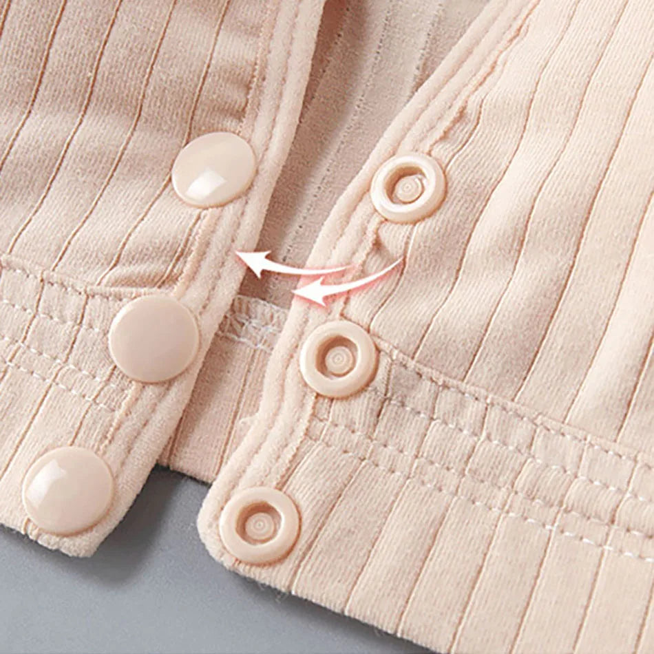 Cotton Nursing Bra for Pregnant Women Padded Ribbed Wire-Free Breathable Bralette Front Opening Breastfeeding Maternity Clothing