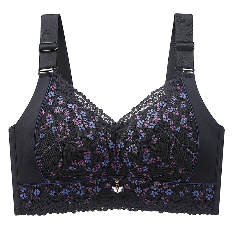 Women's Full Figure wire free Lace Plus Size Bra Non Padded Minimizer Bra 150Kg Plus Size Full Cup Thin Seamless Large Chest Bra