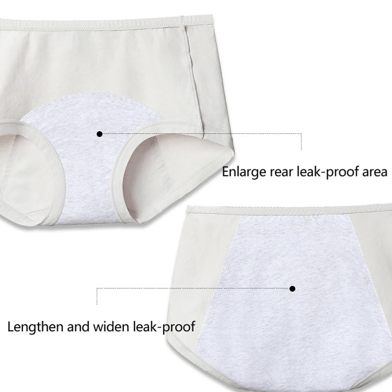 5Pcs Leak Proof Menstrual Women's Panties Cotton Physiological Briefs Widen Female Lingerie Period Pants Mid Waist Underwear