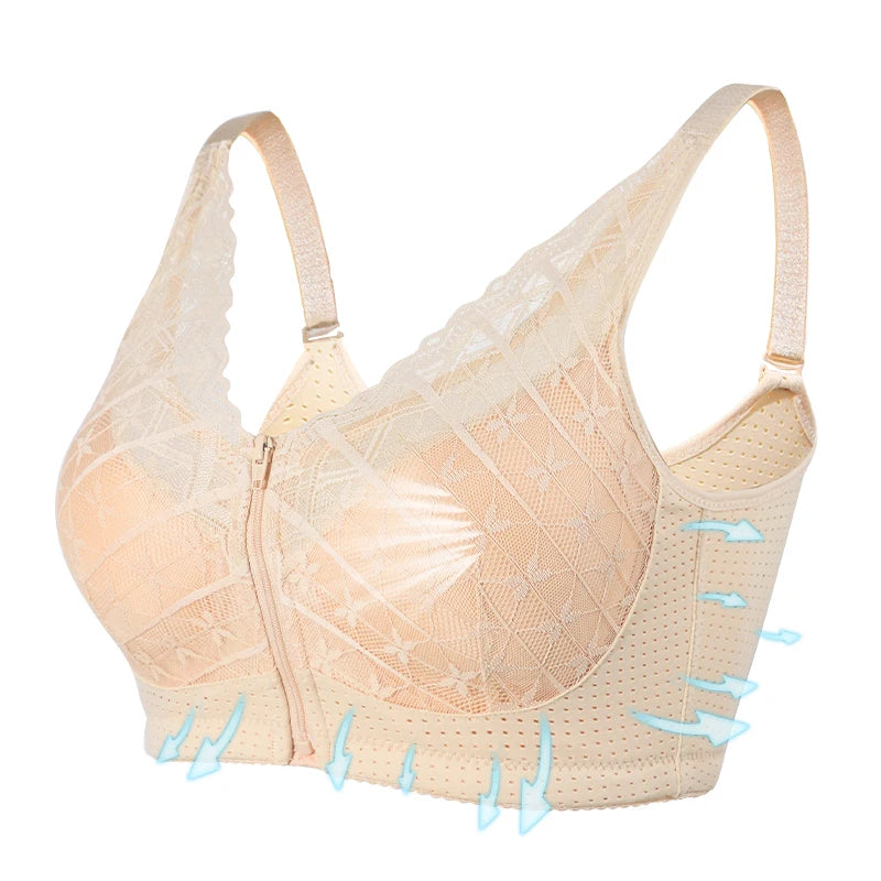 LERVANLA 2566 Strong Breathability Mastectomy Bra Women with Pocket Breast Form Pads Included Adjustable Cotton Comfort Large