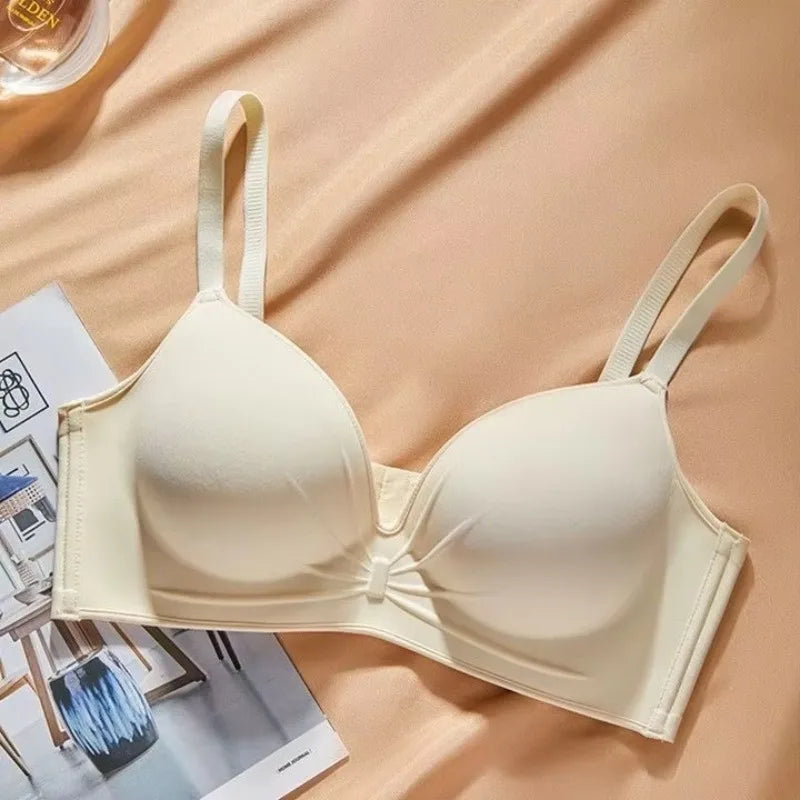 10cm Extreme Push Up Bra for AA/A Cup Lift Gather Wireless Bra, Anti-Sagging Side Smoothing Seamless T-Shirt Bra for Small Bust