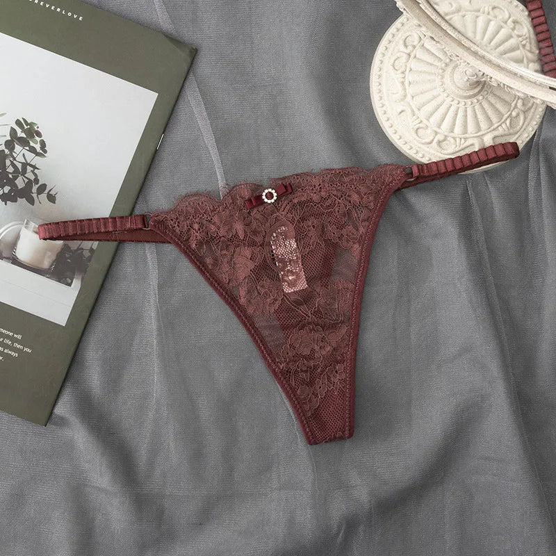 Women'S Sexy Lace Up Cut Out Thong Breathable Underwear for Women Thong Underwear Стринги Женские