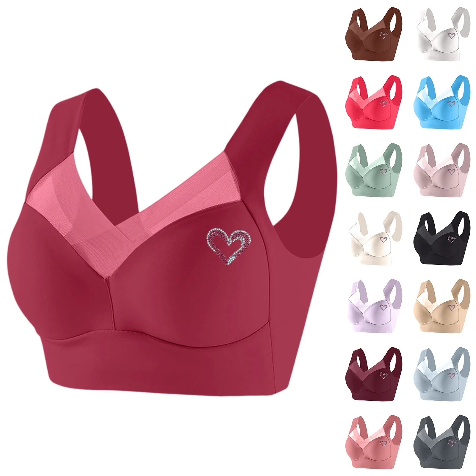 Seamless Support Bra Women Plus Size Comfort Wireless T Shirt Bra Side Smoothing Full Coverage Everyday Lingerie Breathable