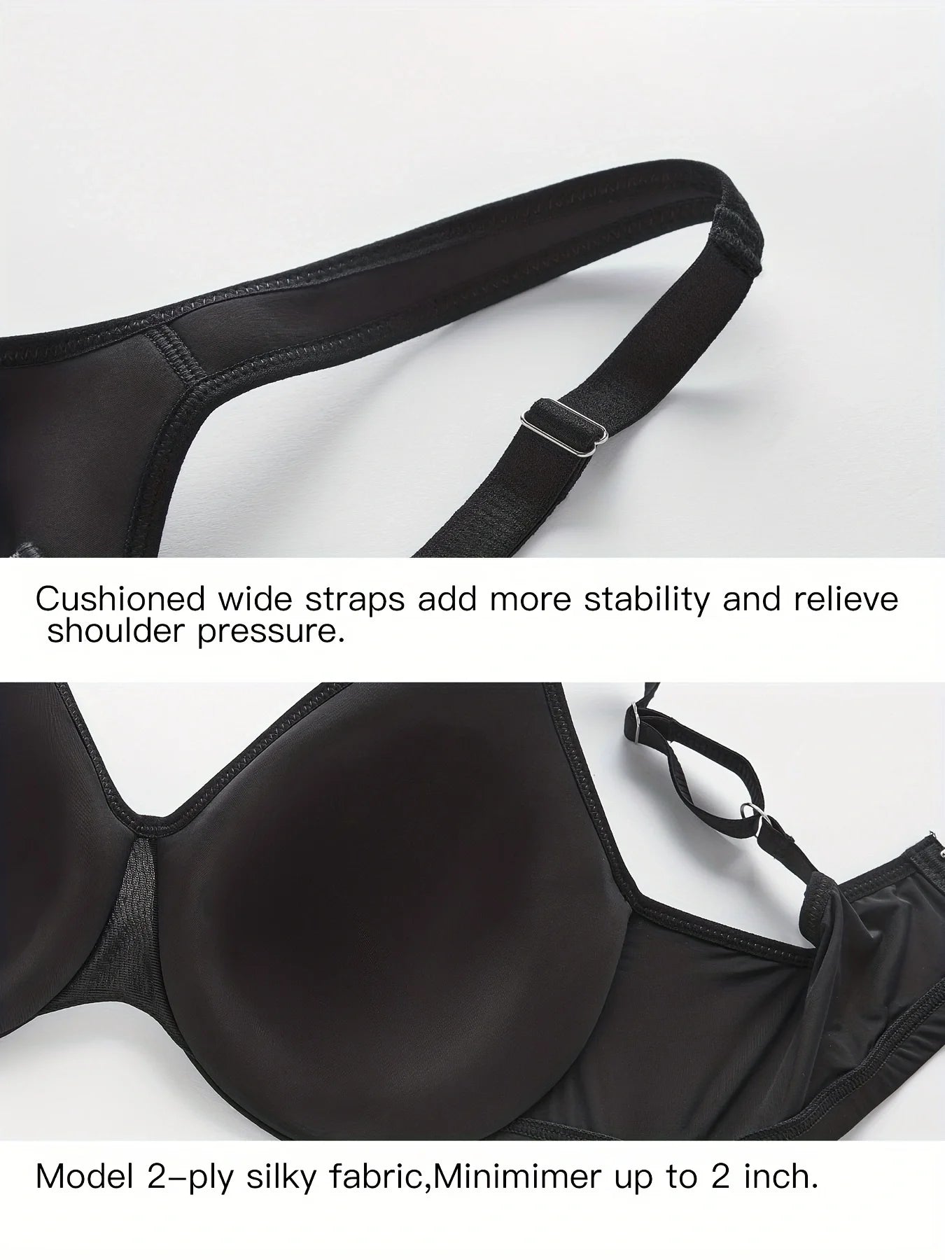 Underwire Women's Minimizer Full Figure Bras Smooth Full Coverage Seamless Non Padded Cups Bra 5810