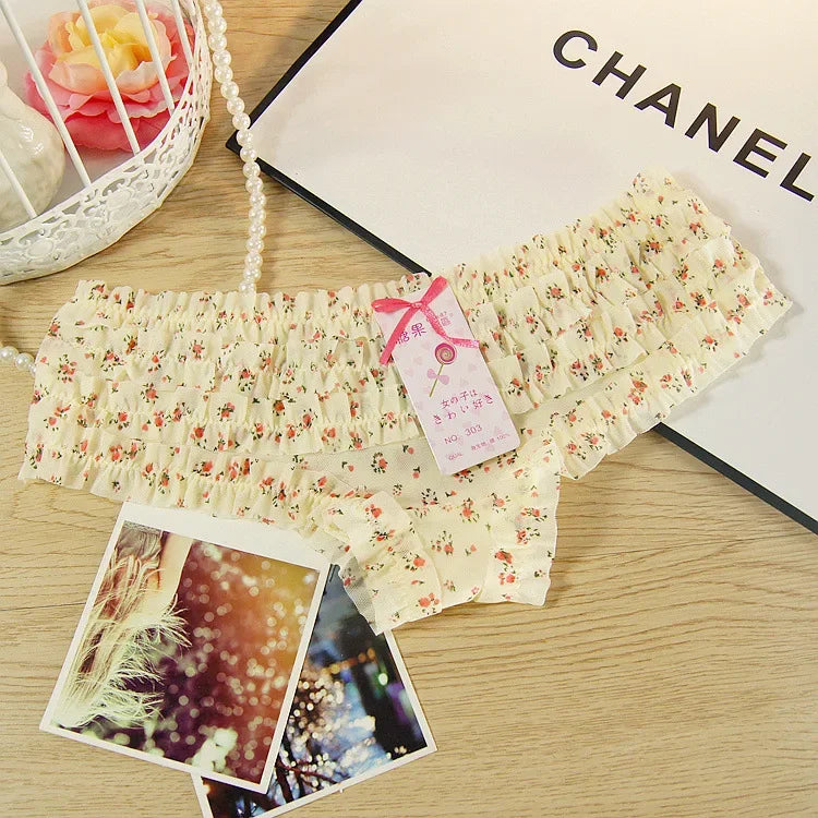 11 Colors New Fashion Sexy Mesh Cute Lace Low Waist Briefs Ladies Comfortable Printed Polka Dot Translucent Personality Panties