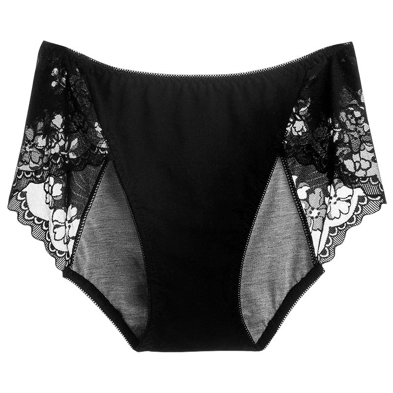 Women's Leak Proof Menstrual Panties lace Breathable SexysWaterproof Mid Waist Physiological Period Seamless Underwear