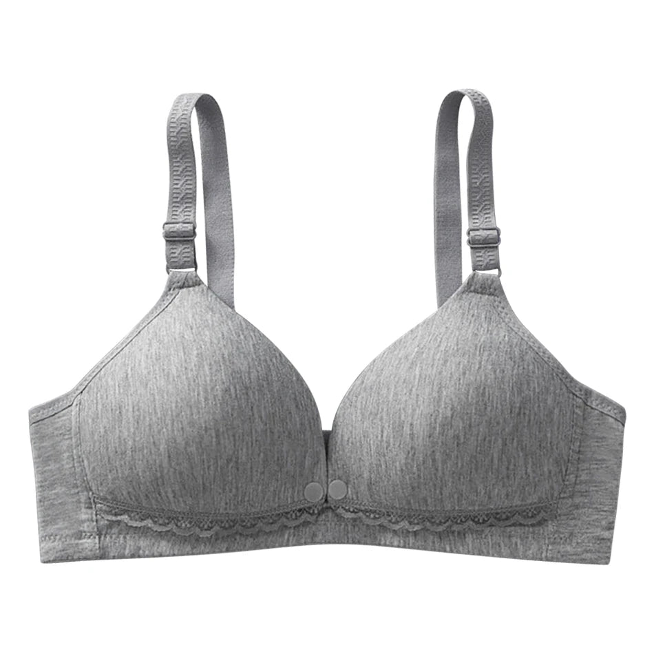 Maternity Nursing Bra with Thin Cups and Front Clasp for Easy Breastfeeding Prevent Sagging Women Solid Color Underwear Clothing