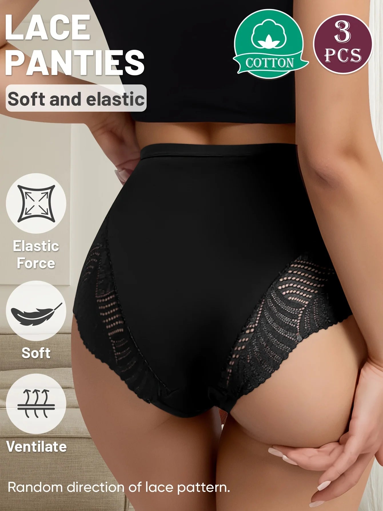 3-Pack Women's Panties: Lightweight, Breathable, Sexy Cut-Out Triangle Design