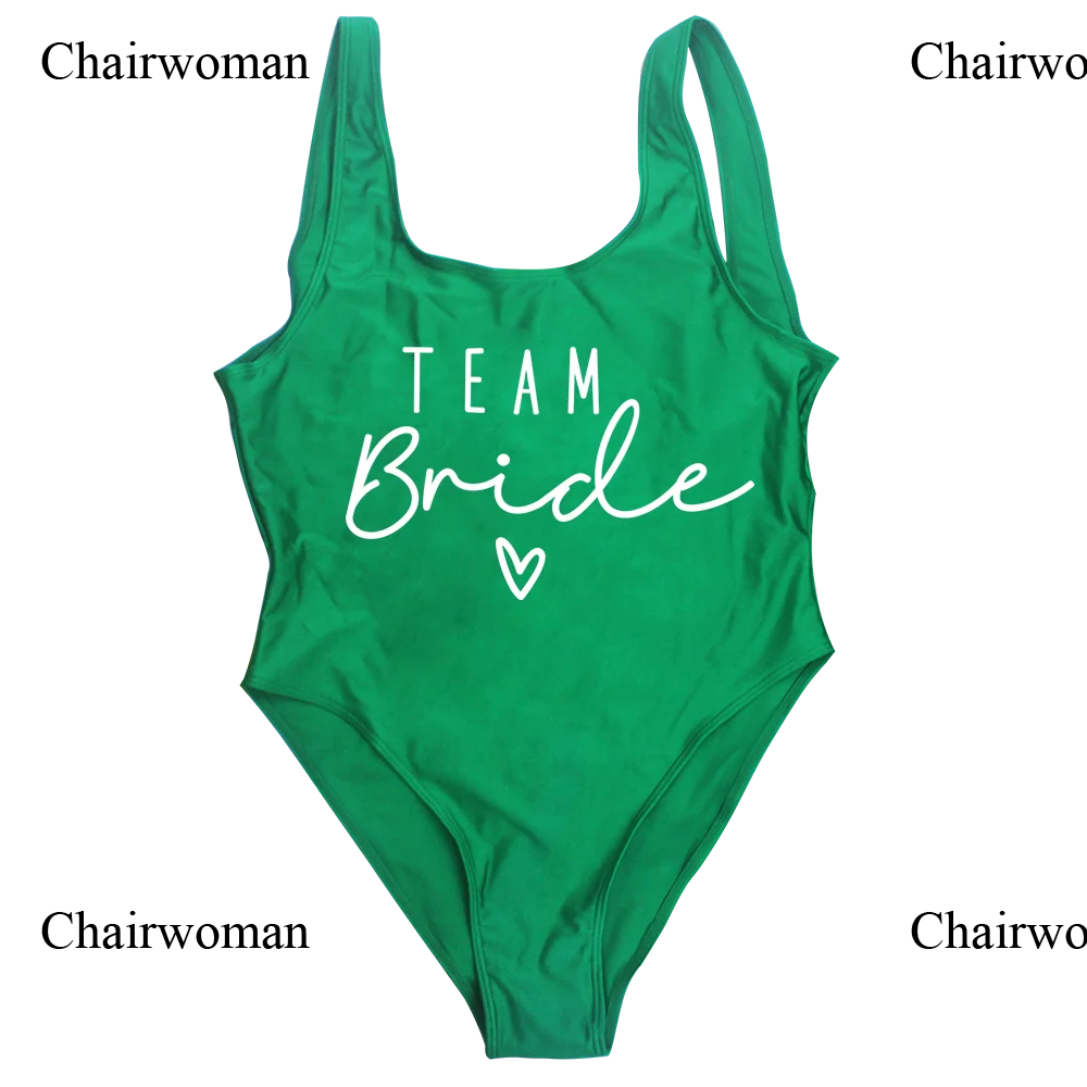 Hen Party Swimsuits One-Piece Team Bride Swimwear Bride To Be Woman Pink Swimwear Bachelorette Beatchwear Bathing Suits