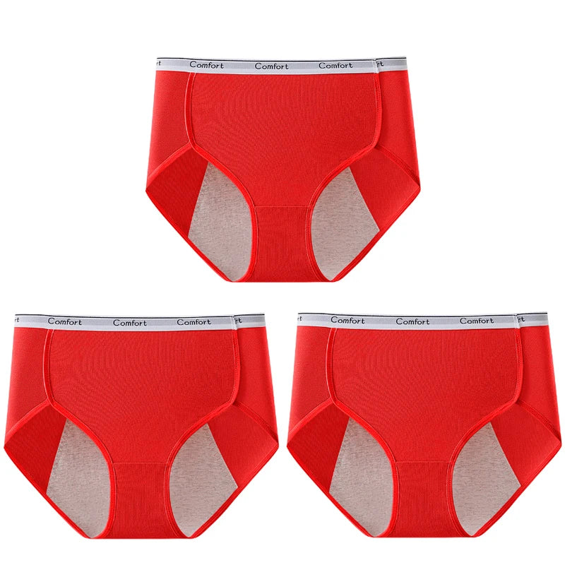 3pcs Cotton Menstruation Panties Women Menstrual Panties Plus Size High Waist Period Underwear Lady Leak Proof Menstruales Brife