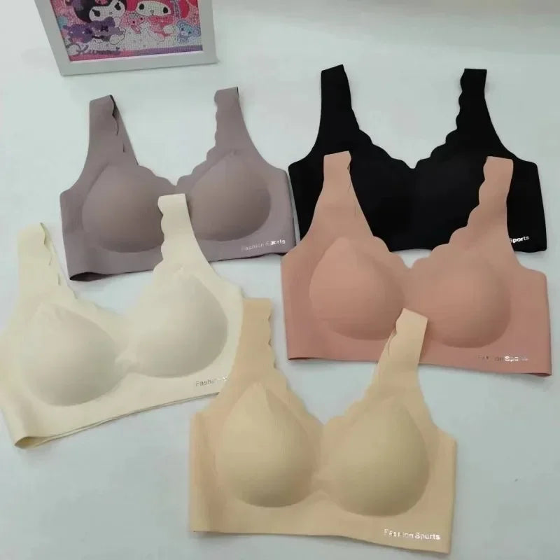 A /B / C Fixed Cup Seamless Oversized Bra Thin Push Up Women Underwear