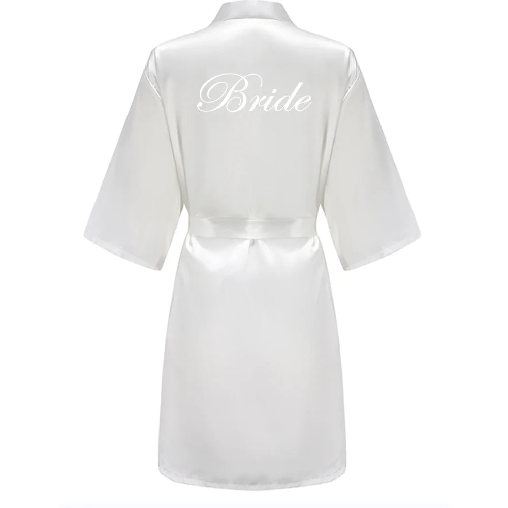 Women's Satin Robe Silk Kimono Bathrobe Pure Short Sexy Sleepwear Bridesmaid Bride Party Robes Grass Green