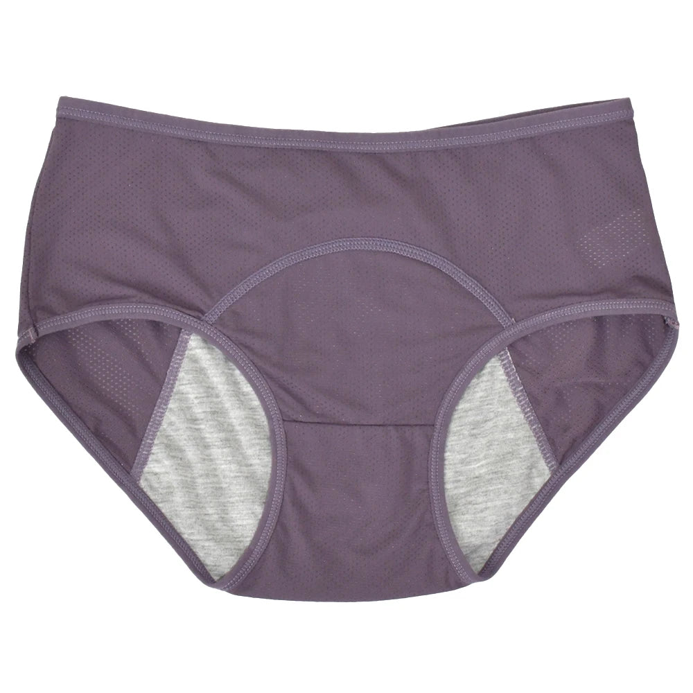 1pc Women's Leak Proof Menstrual Panties – Mid Waist Ice Silk Plus Size Waterproof Period Underwear Sexy Physiological Briefs