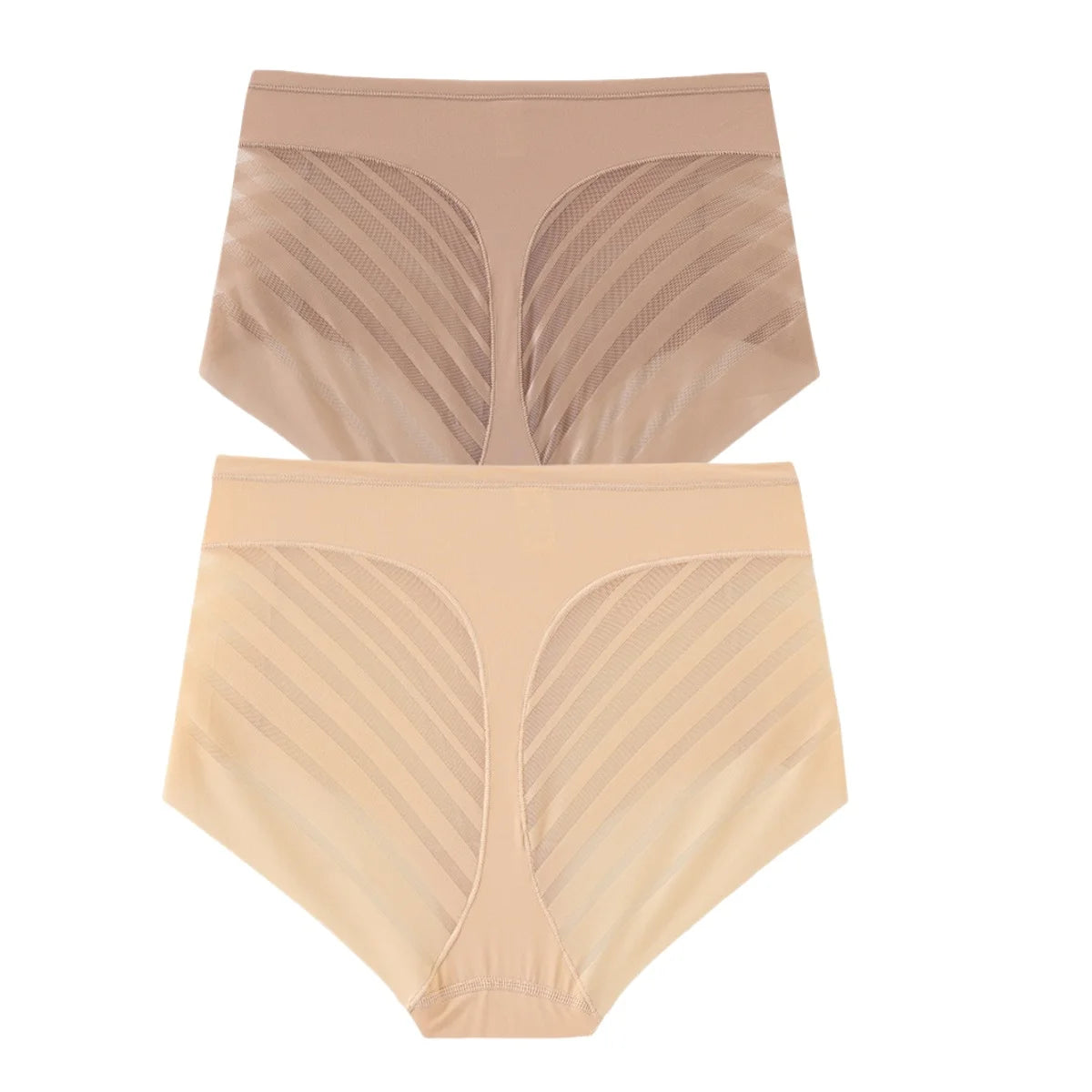 2Pcs/Set Ice Silk Tummy Control Panties Women High Rise Shapewear Pants Female Sexy Lingerie Slimming Underwear M-3XL Briefs