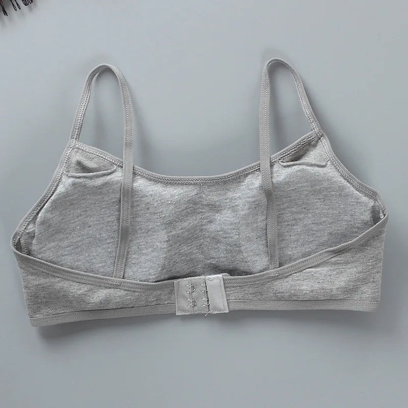 Girls Sports Bra Underwear Double Layer Thin Cotton Summer Suspender Bras with Breathable Sponge Pad No Steel Rings Training Bra