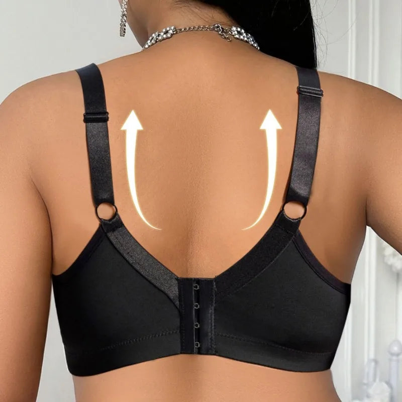 Minimizer Bra 110F Plus Size Full Coverage Support Side Smoothing Wireless Bra for Large Bust Reduce Apparent Anti-Sagging
