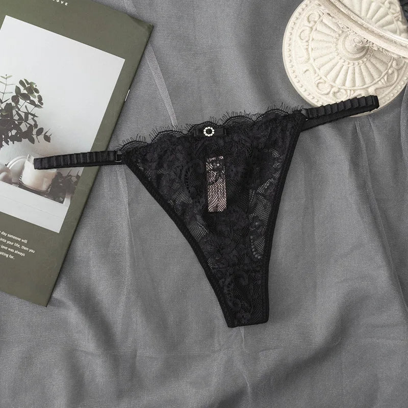 Women'S Sexy Lace Up Cut Out Thong Breathable Underwear for Women Thong Underwear Стринги Женские
