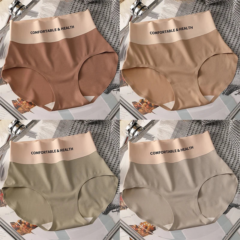 FallSweet 4PCS High Quality Women's Cotton Panties Seamless Briefs Plus Size Woman Lingerie Sexy Female Invisible Underwear M-XL