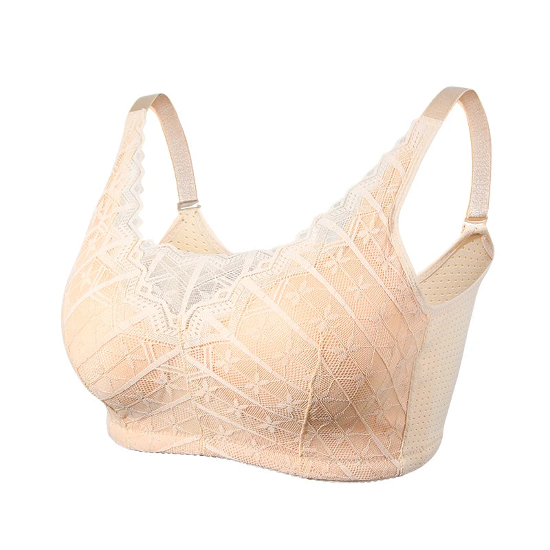 LERVANLA 2566 Strong Breathability Mastectomy Bra Women with Pocket Breast Form Pads Included Adjustable Cotton Comfort Large