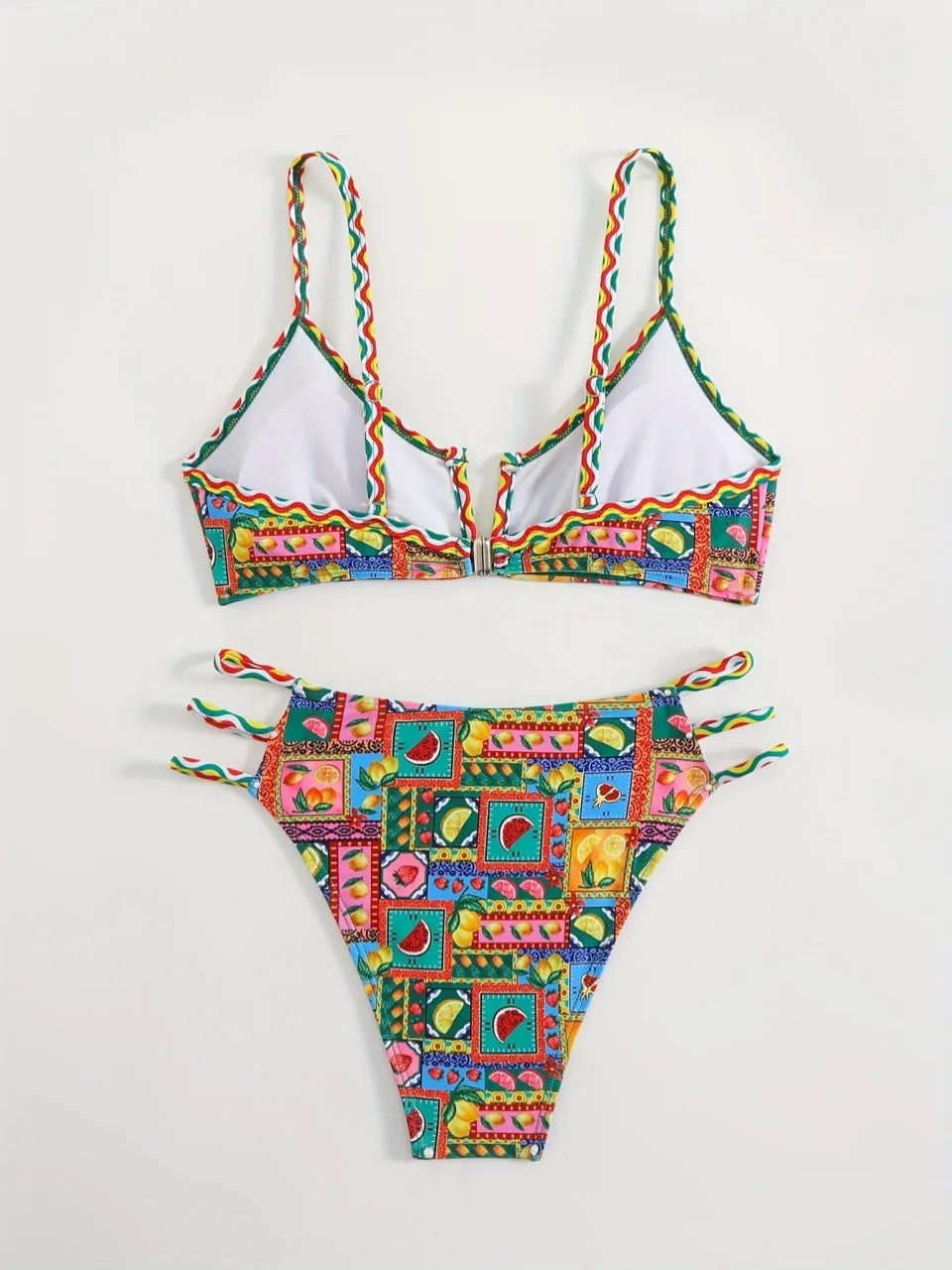 Strappy V Wire Bikinis 2026 Sexy Triangle Swimwear Female Printed Swimsuit Women Bather Bathing Swimming Suit Padded Beachwear