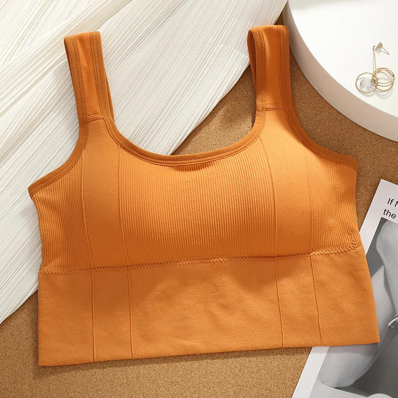 women Active Bra casual Top Letters print strap Cotton Top fitness Gym Jogging sleep Bra girl Wire Free Bandeau paded Bra Tops