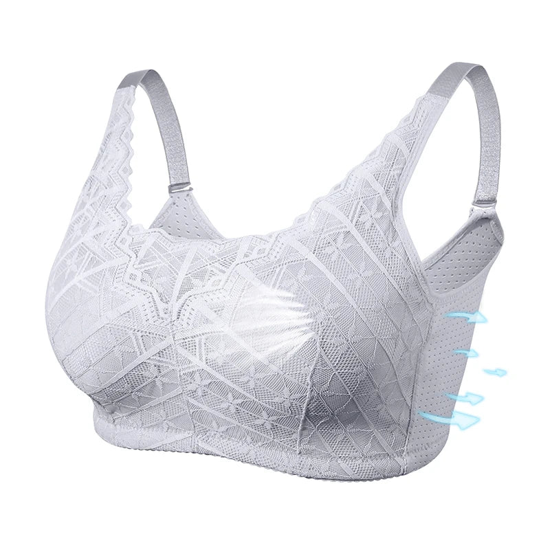LERVANLA 2566 Strong Breathability Mastectomy Bra Women with Pocket Breast Form Pads Included Adjustable Cotton Comfort Large