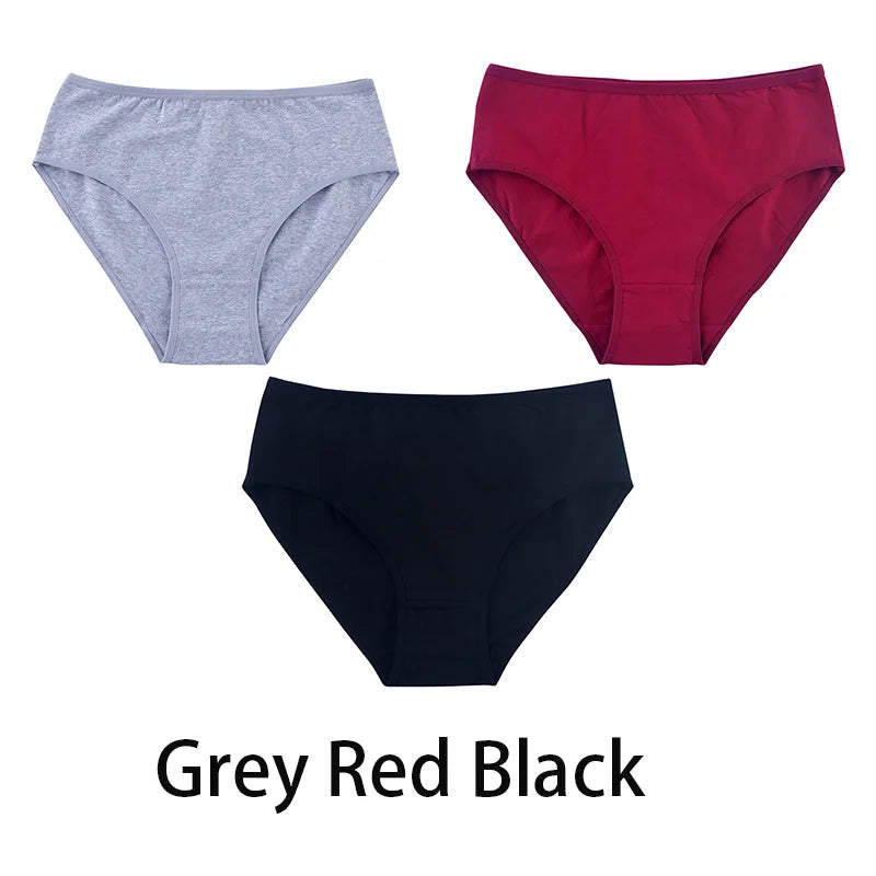 3PCS/Set Women Sexy Seamless Cotton Panties Big Size Underwear Female Underpants Girls 6 Solid Color Soft Briefs Lingerie 8815