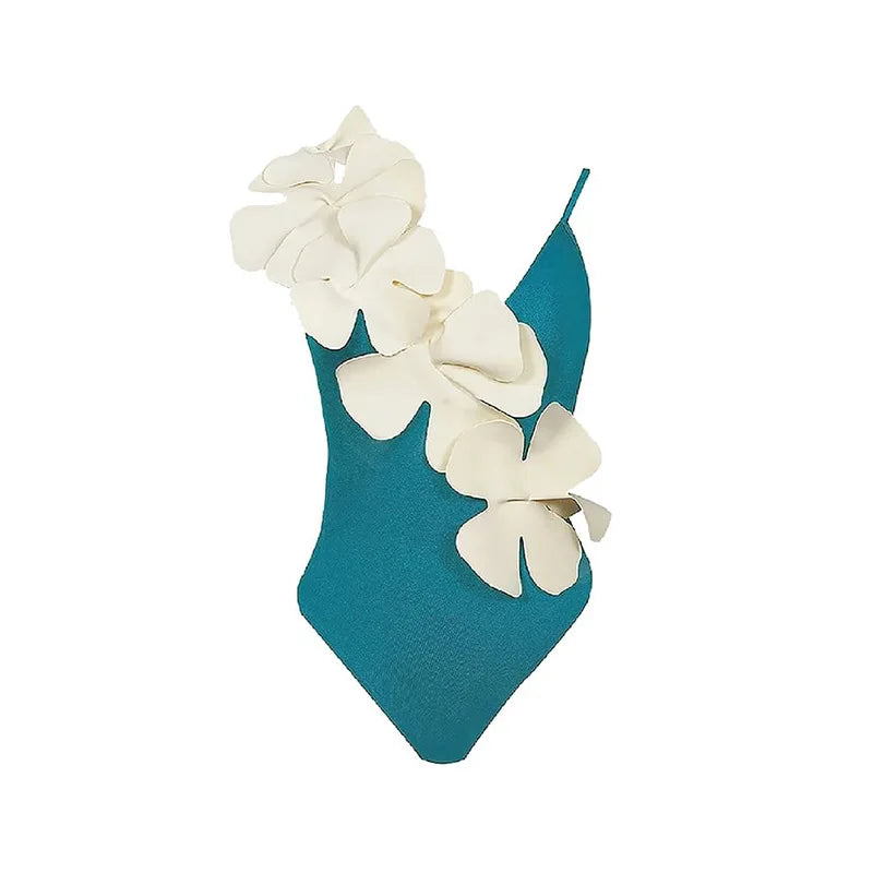 2023 Sexy Fashion One Piece Swimsuit Solid 3D Flower Summer Women Swimwear Beachwear Summer Luxury Monokini Bathing Suit