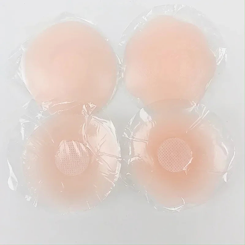 1pair Silicone Invisible Lift Up Bra Sticker Adhesive Bra Breast Women Chest Petals Reusable Strapless Waterproof Gather Bras