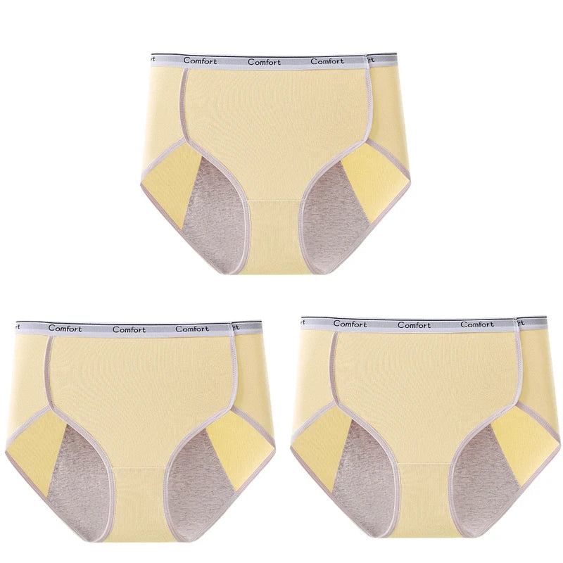 3pcs Cotton Menstruation Panties Women Menstrual Panties Plus Size High Waist Period Underwear Lady Leak Proof Menstruales Brife
