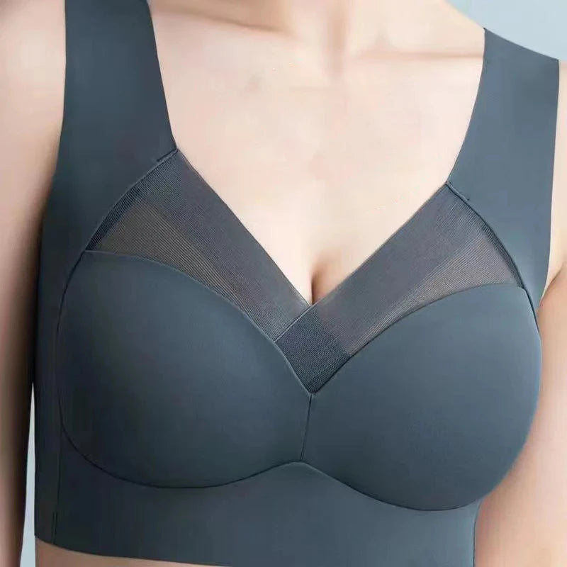 FallSweet 3PCS Plus Size Seamless Sport Bra for Woman Lace Wireless Bralette Shockproof Beautiful Back Bra Comfort Gym Underwear
