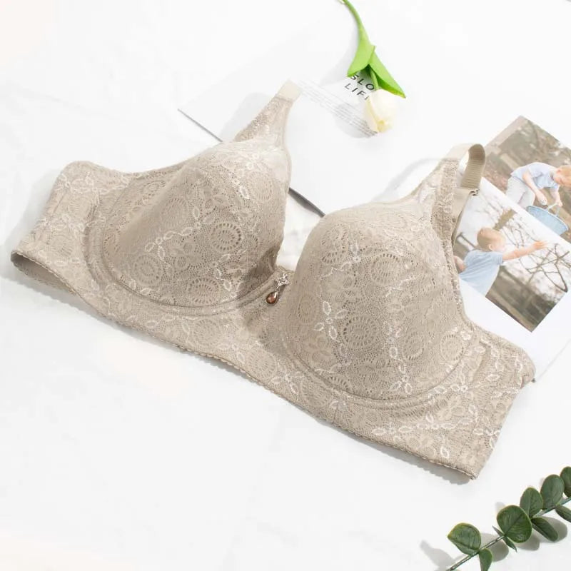 FallSweet Plus Size Push Up Bras for Women Full Coverage Underwire Bra Sexy Lace Brassiere