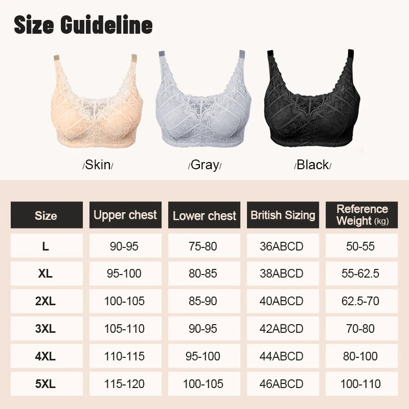 LERVANLA 2566 Strong Breathability Mastectomy Bra Women with Pocket Breast Form Pads Included Adjustable Cotton Comfort Large